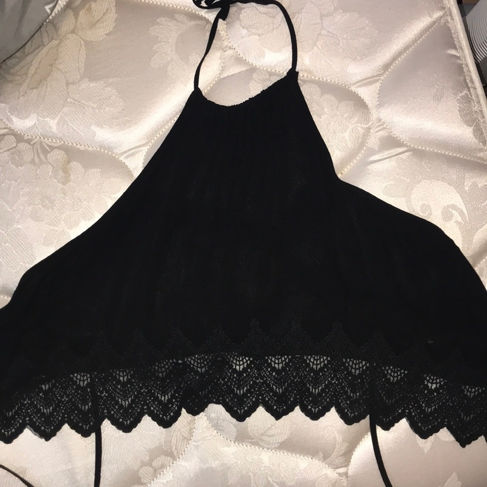 Black halter crop too